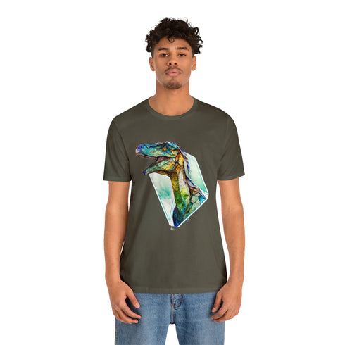 Stained Glass Velociraptor - Short Sleeve Tee